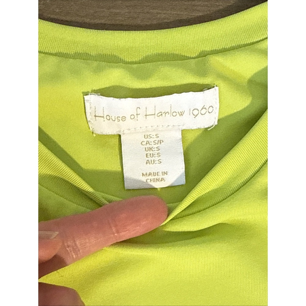 House of Harlow 1960 Lime‎ Green Double Lined Bodysuit Y2K Chic Women's Small - Picture 4 of 13